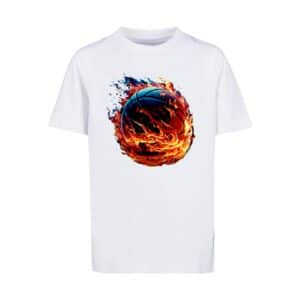 F4NT4STIC T-Shirt Basketball On Fire Sport UNISEX weiß