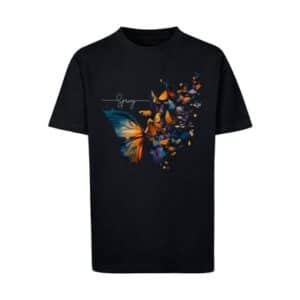 F4NT4STIC T-Shirt Schmetterling Frühling Tee Unisex schwarz