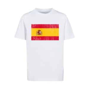 F4NT4STIC T-Shirt Spain Spanien Flagge distressed weiß