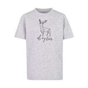 F4NT4STIC T-Shirt Winter Christmas Deer heather grey