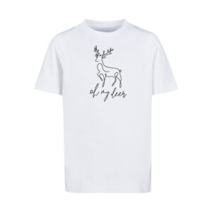 F4NT4STIC T-Shirt Winter Christmas Deer weiß