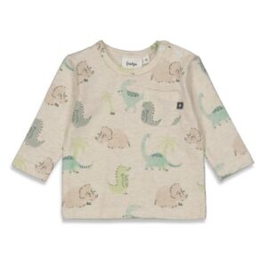 Feetje Langarmshirt AOP Cool-A-Saurus Sand Melange