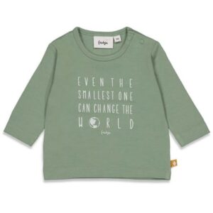 Feetje Langarmshirt World Welcome To Earth Groen