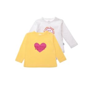 Liliput Langarmshirt 2er-Pack Tiny Human gelb/ weiss