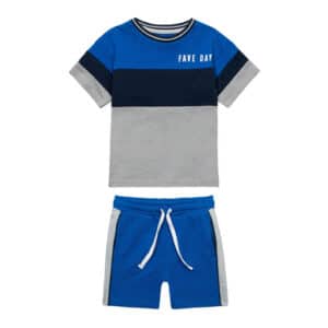 MINOTI T-Shirt und Shorts im Set Blau/Grau