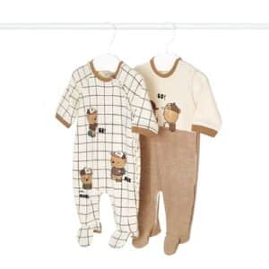 Mayoral 2er Pack Schlafoverall beige