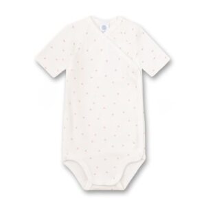 SANETTA Wickelbody kurzarm white pebble