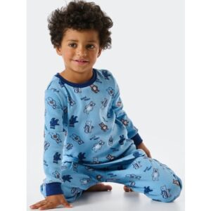 Schiesser Pyjama Natural Love hellblau