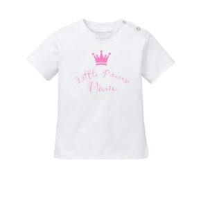 Schnullireich Baby T-Shirt (Kurzarm) mit Namen Little Princess Weiß