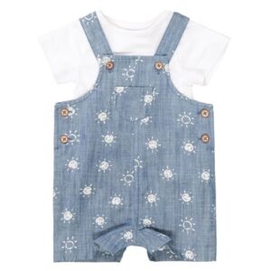 Staccato Latzhose + Body blue denim gemustert