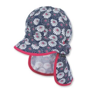 Sterntaler Girls Schirmmütze Nackenschutz Blumen marine