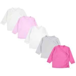 TupTam Baby Langarm Wickelshirt 5er Set rosa/gelb