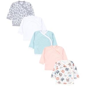 TupTam Baby Langarm Wickelshirt 5er Set rosa/weiß