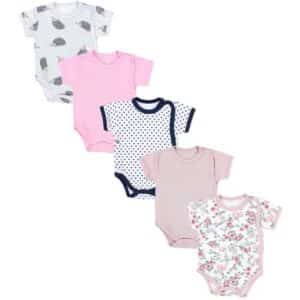 TupTam Baby Mädchen Kurzarm Wickelbody 5er Set altrosa