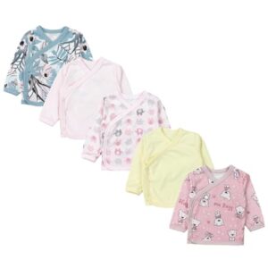 TupTam Baby Mädchen Langarm Wickelshirt 5er Set rosa/gelb