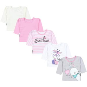 TupTam Baby Mädchen Langarmshirt 5er Set hellrosa