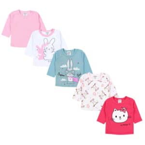 TupTam Baby Mädchen Langarmshirt 5er Set rosa/weiß