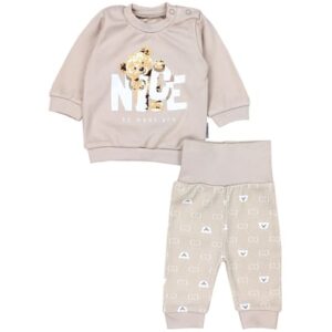 TupTam Baby Mädchen Langarmshirt Babyhose Outfit 2teilig beige Modell 1