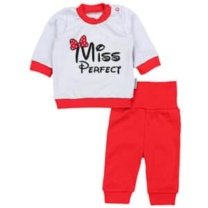 TupTam Baby Mädchen Langarmshirt Babyhose Outfit 2teilig grau/rot