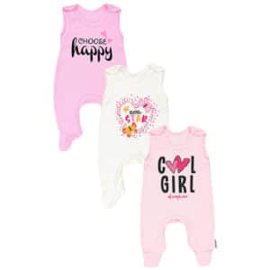 TupTam Baby Mädchen Strampler mit Aufdruck Spruch 3er Pack ecru