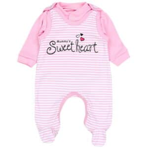 TupTam Baby Unisex Strampler-Set mit Aufdruck Spruch 2-tlg rosa/weiß