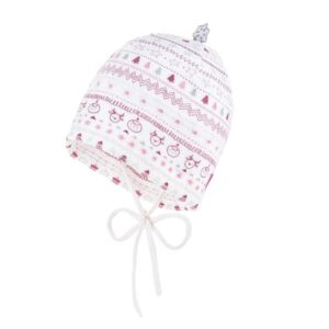 maximo Girls Beanie Nickyplüsch wollweiß-bordeaux