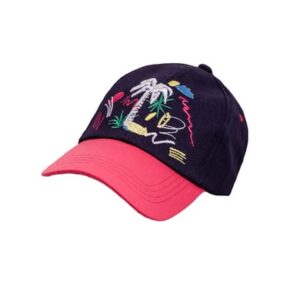 maximo Girls Cap Palmen Motiv dunkellila-begonie