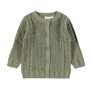 name it Strickcardigan Nbffilone Deep Lichen Green