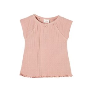 s.Oliver T-Shirt mit Ajourmuster rosa