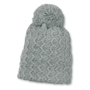 Sterntaler Girls Strickmütze Bommel silber melange