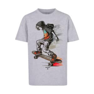 F4NT4STIC T-Shirt Skateboarder heather grey