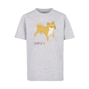 F4NT4STIC T-Shirt Shiba Inu Hund heather grey