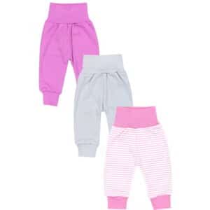 TupTam Baby Mädchen Lange Pumphose 3er Pack rosa/weiß