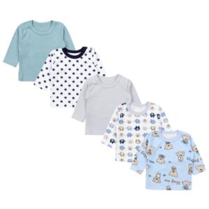 TupTam Baby Jungen Langarmshirt 5er Set blau/beige