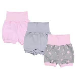 TupTam Baby Mädchen Kurze Pumphose 3er Pack rosa/grau