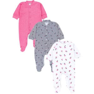 TupTam Baby Mädchen Schlafstrampler mit Fuß 3er Pack lila