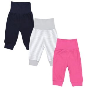 TupTam Baby Mädchen Lange Pumphose 3er Pack schwarz/rosa