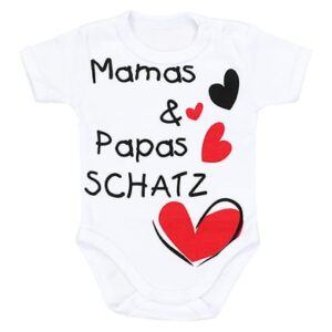 TupTam Baby Kurzarm Body mit Spruch schwarz/weiß