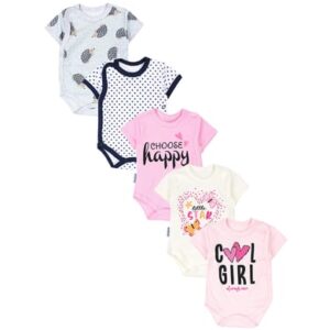 TupTam Baby Mädchen Kurzarm Wickelbody 5er Set apricot