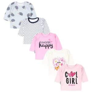 TupTam Baby Mädchen Langarmshirt 5er Set rosa/orange