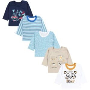 TupTam Baby Jungen Langarmshirt 5er Pack blau Modell 1