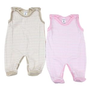 TupTam Baby Strampler Gemustert 2er Set beige/rosa