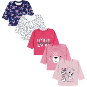 TupTam Baby Mädchen Langarmshirt 5er Pack rosa Modell 1