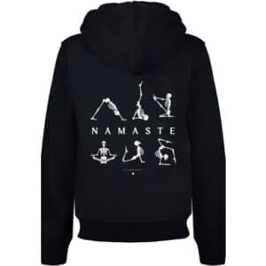 F4NT4STIC Hoodie Namaste Yoga Skelett Halloween schwarz