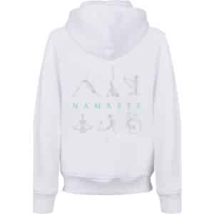 F4NT4STIC Hoodie Namaste Yoga Skelett Halloween weiß