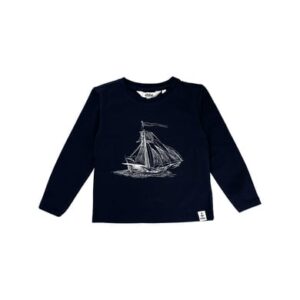 Ebbe Kids Shirt Langarm Crawford Navy ship print