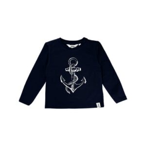 Ebbe Kids Shirt Langarm Crawford Navy Anchor Print
