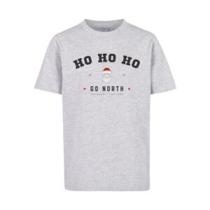 F4NT4STIC T-Shirt Ho Ho Ho Santa Claus Weihnachten heather grey