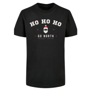 F4NT4STIC Basic Kids Tee Ho Ho Ho Santa Claus Weihnachten schwarz