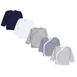 TupTam Baby Langarm Wickelshirt 5er Set grau/weiß